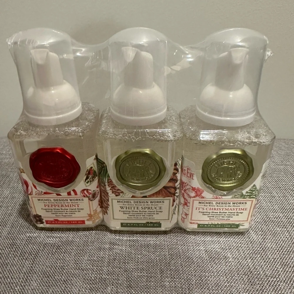 Michel Design Works CHRISTMAS Collection Foaming Shea Butter Hand Soap 3 Pack